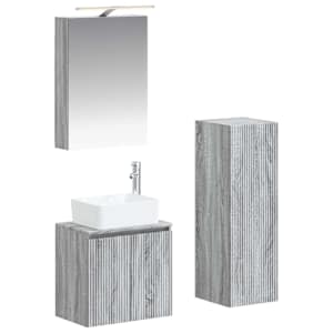 Komplet pohištva za kopalnico 4 pcs Siva Sonoma