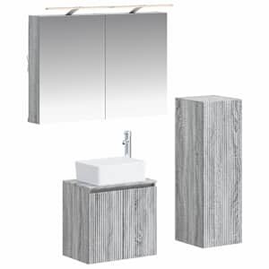 Sada koupelnového nábytku 4 pcs Šedý Sonoma - obrázek 1