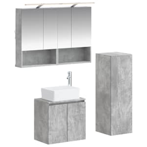 Komplet pohištva za kopalnico 4 pcs Betonsko siva