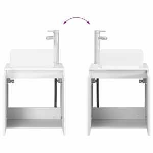 Sada koupelnového nábytku 4 pcs Bílá Kompozitní dřevo a sklo - obrázek 7