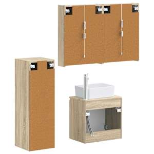 Sada koupelnového nábytku 4 pcs Dub sonoma - obrázek 3