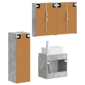 Sada koupelnového nábytku 4 pcs Betonově šedá - obrázek 3