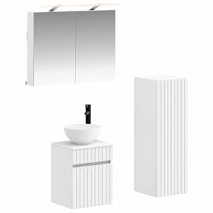 Komplet pohištva za kopalnico 4 pcs Bela