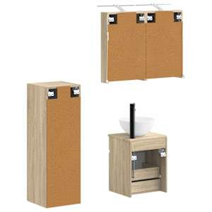 Sada koupelnového nábytku 4 pcs Dub sonoma - obrázek 3