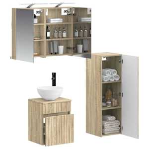 Sada koupelnového nábytku 4 pcs Dub sonoma - obrázek 2