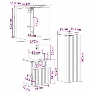 Sada koupelnového nábytku 4 pcs Dub sonoma - obrázek 10