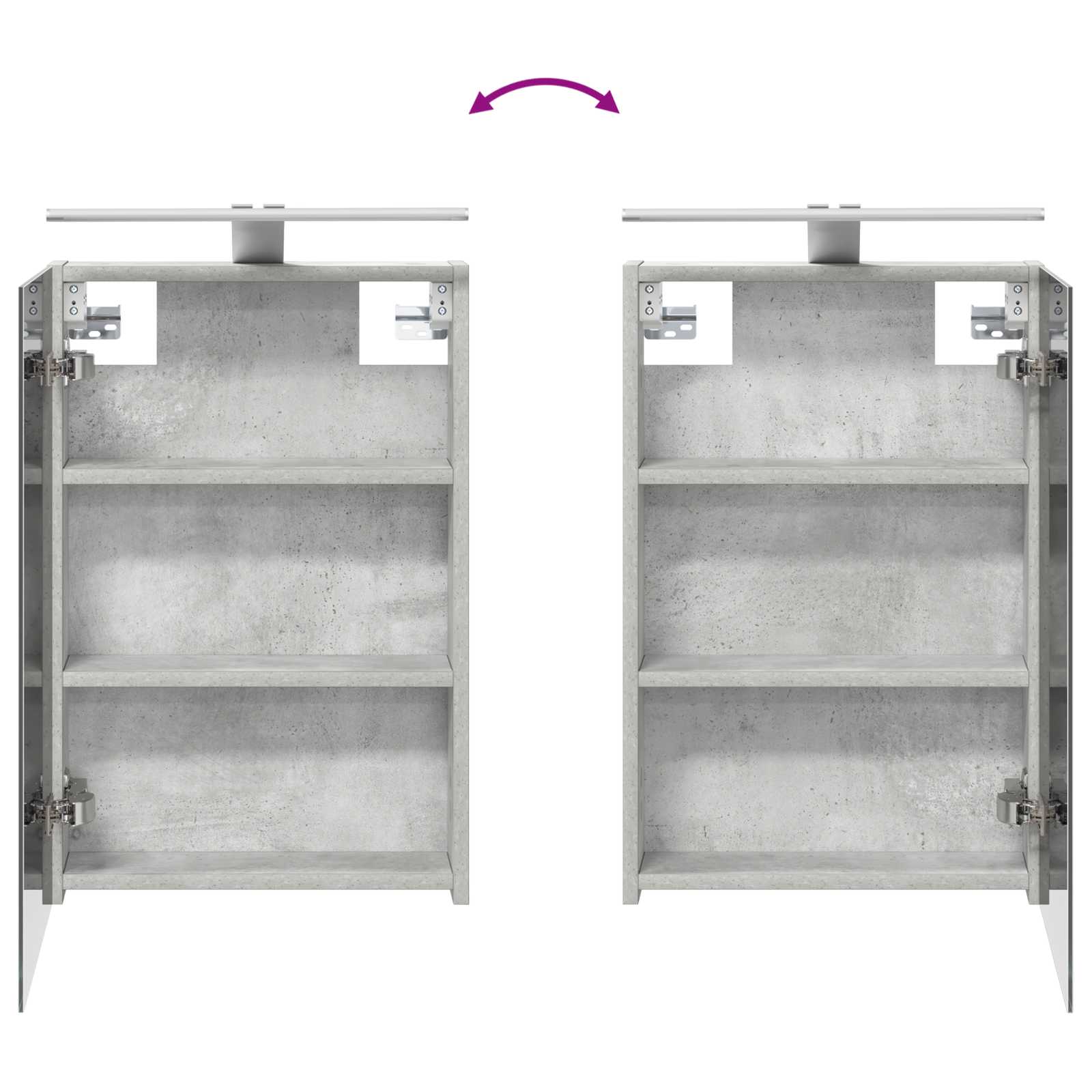 Badrumsmöbelset 4 pcs Betonggrå Konstruerat trä och glas