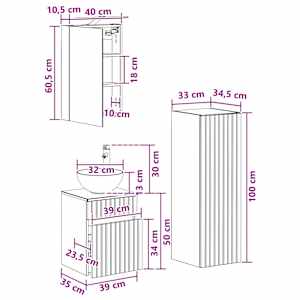 Sada koupelnového nábytku 4 pcs Betonově šedá - obrázek 10