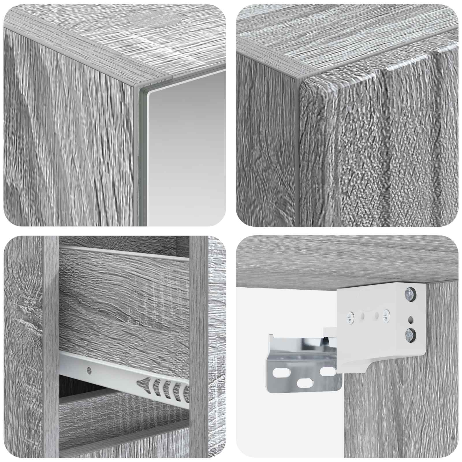 Komplet pohištva za kopalnico 4 pcs Siva Sonoma - slika 4
