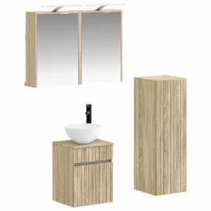 Sada koupelnového nábytku 4 pcs Dub sonoma - obrázek 1