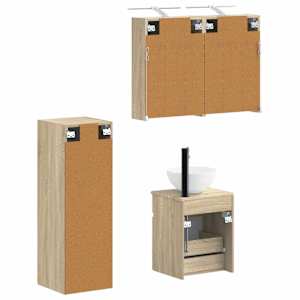 Sada koupelnového nábytku 4 pcs Dub sonoma - obrázek 3