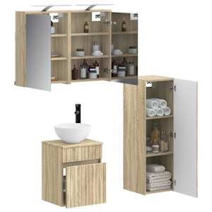 Sada koupelnového nábytku 4 pcs Dub sonoma - obrázek 2