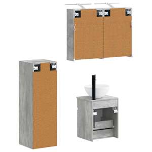 Sada koupelnového nábytku 4 pcs Betonově šedá - obrázek 3