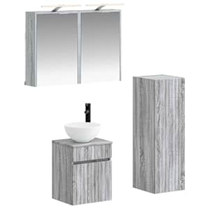 Sada koupelnového nábytku 4 pcs Šedý Sonoma - obrázek 1