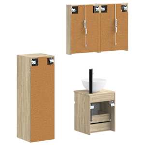 Sada koupelnového nábytku 4 pcs Dub sonoma - obrázek 3