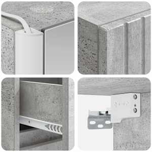 Sada koupelnového nábytku 4 pcs Betonově šedá - obrázek 4