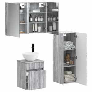 Sada koupelnového nábytku 4 pcs Šedý Sonoma - obrázek 2
