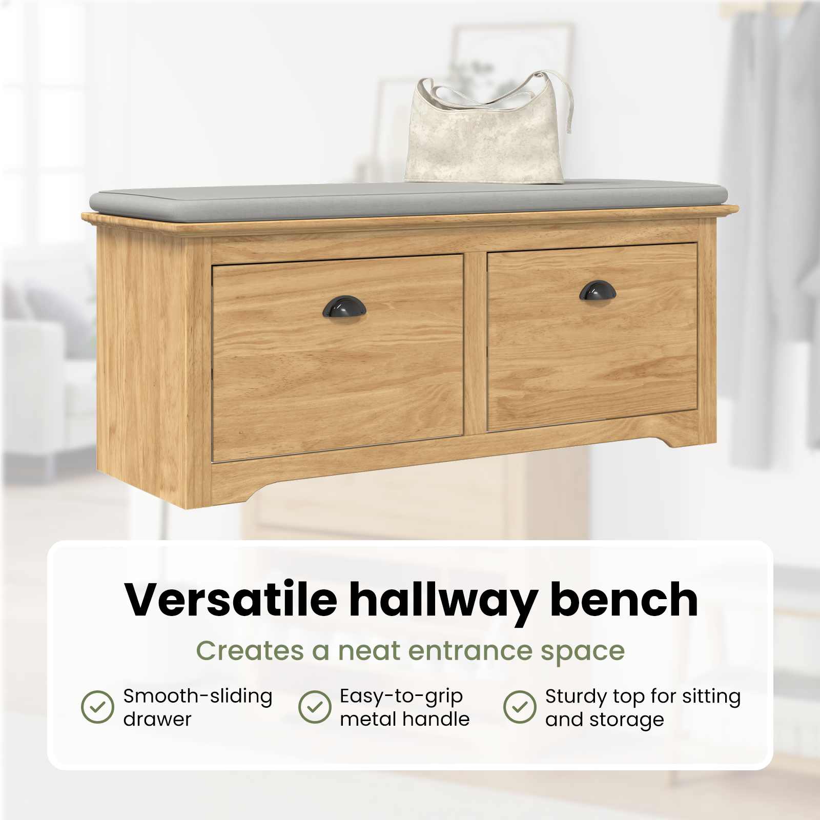 vidaXL Flurbank BODO Honigbraun 118 x 40 x 50 cm Holzwerkstoff – Bild 10