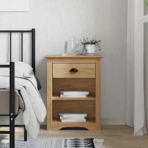 Nočna omarica s predalom BODO Medeno rjava 53 x 38,5 x 67 cm