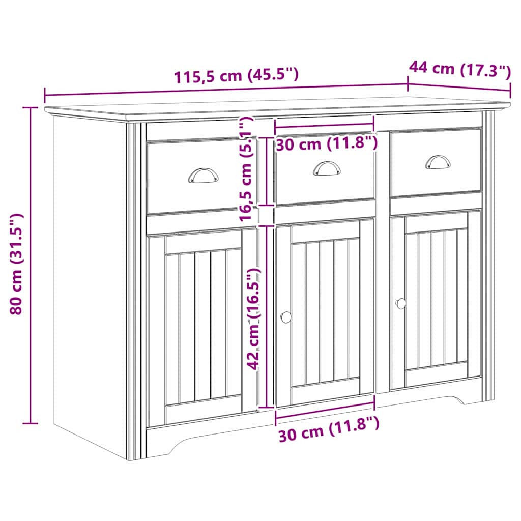 Strani šal BODO Medeno rjava 115,5 x 44 x 80 cm Konstruiran les - slika 8