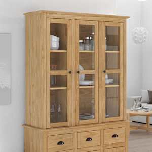 Skříň s prosklenými dveřmi BODO Medová hnědá
