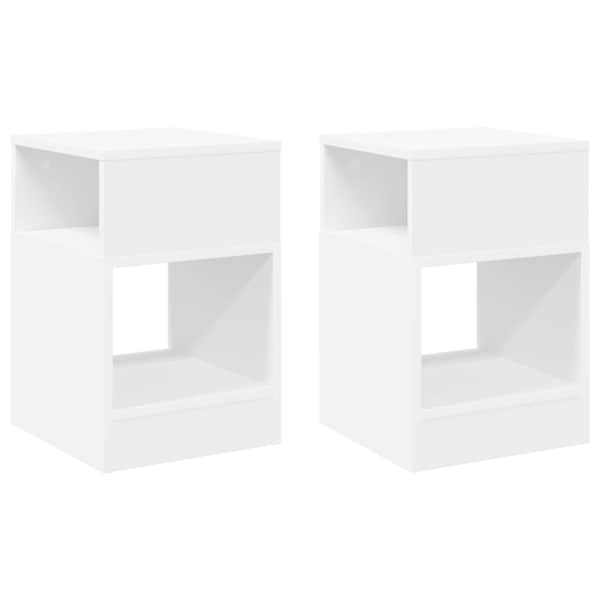vidaXL Otsalaud 2 tk Valge 30,5 x 30 x 45 cm Tehispuit