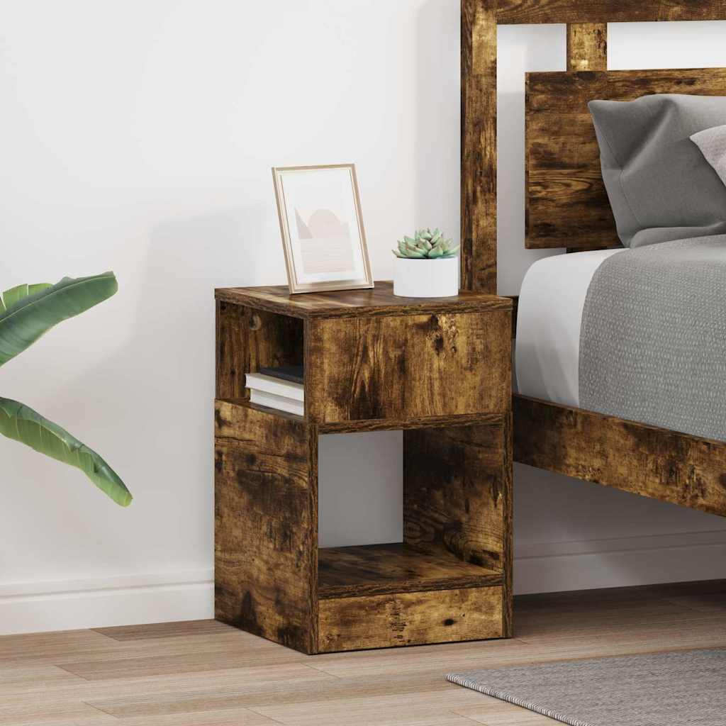 vidaXL Masă laterală 2 pcs Stejar fumuriu 30,5 x 30 x 45 cm