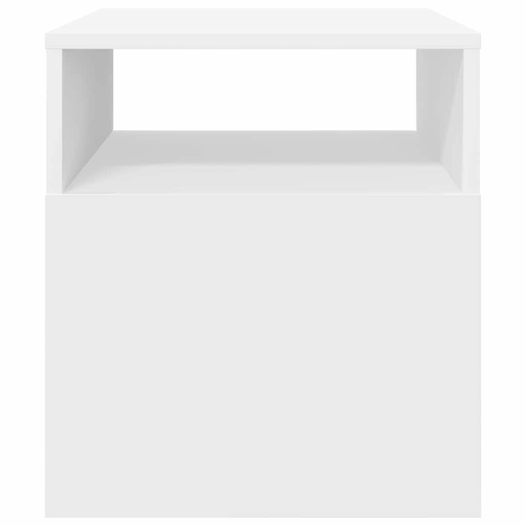 Крайна масичка Бяло 40,5 x 40 x 45 см Инженерно дърво - Image 4