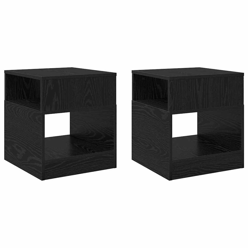 Thumbnail - vidaXL Beistelltisch 2 pcs Schwarz Eichen-Optik 40,5 x 40 x 45 cm