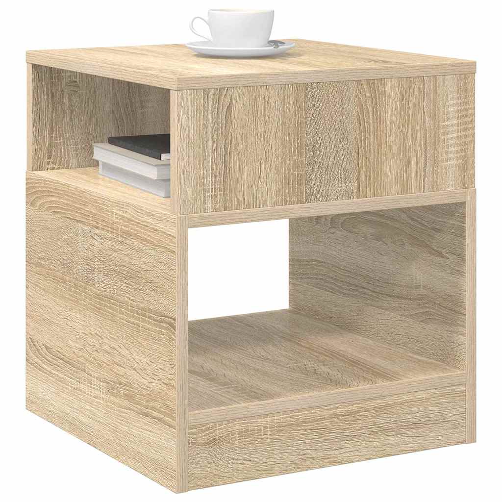vidaXL Bijzettafel 2 pcs Sonoma Eiken 40,5 x 40 x 45 cm Bewerkt hout