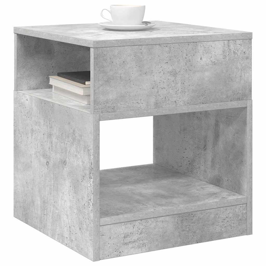 vidaXL Bijzettafel 2 pcs Beton Grijs 40,5 x 40 x 45 cm Bewerkt hout