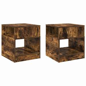Odkládací stolek 2 pcs Kouřový dub 40,5 x 40 x 45 cm - obrázek 2