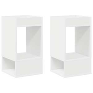 Odkládací stolek 2 pcs Bílá 30 x 30 x 56 cm kompozitní dřevo - obrázek 2