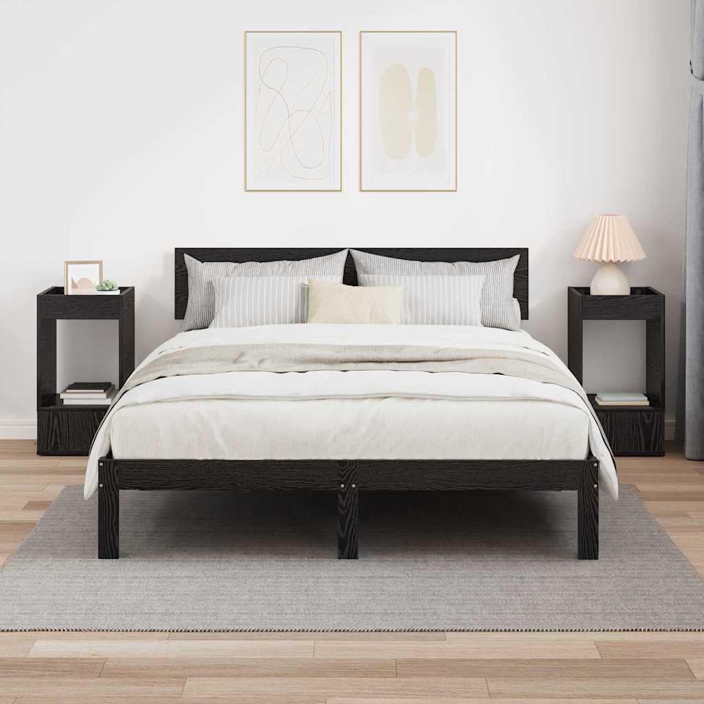 Stranska miza 2 pcs Črna Orehovina 30 x 30 x 56 cm - slika 4