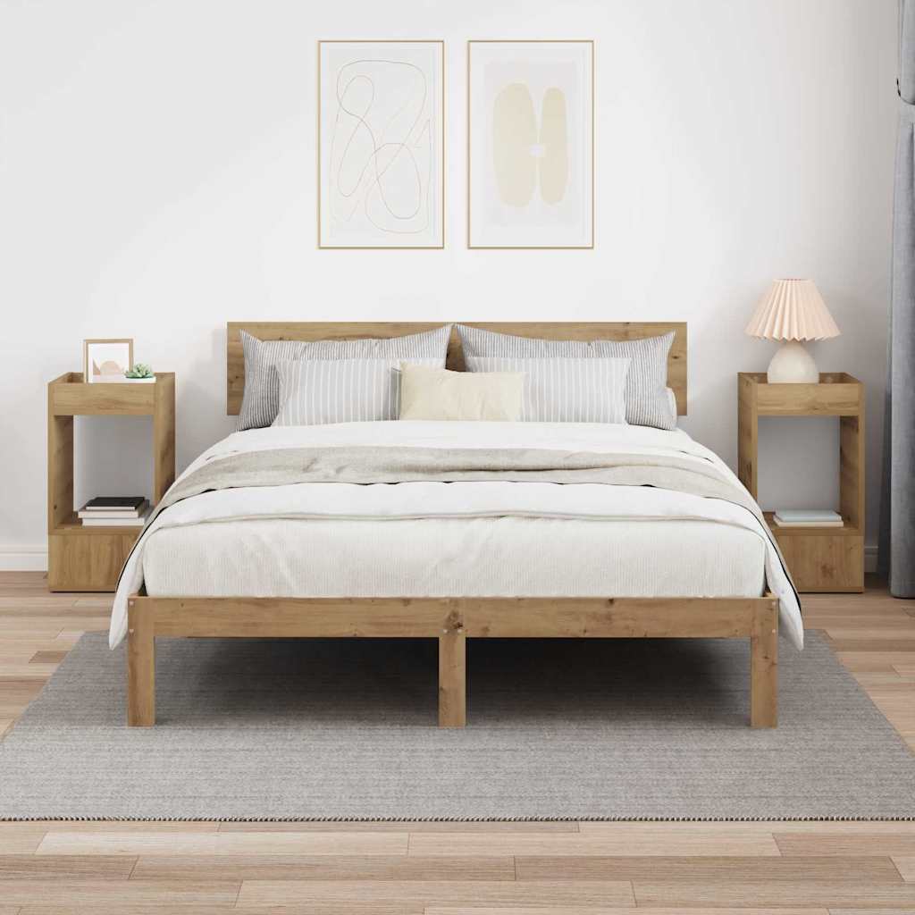 Stranska miza 2 pcs Umetni hrast 30 x 30 x 56 cm - slika 4