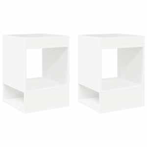 Odkládací stolek 2 pcs Bílá 40 x 40 x 56 cm kompozitní dřevo - obrázek 2