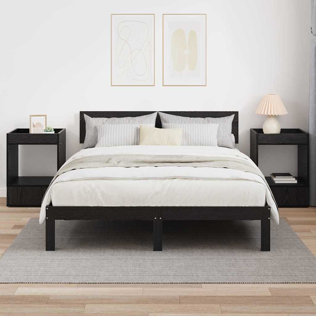 Stranska miza 2 pcs Črna Orehovina 40 x 40 x 56 cm - slika 4