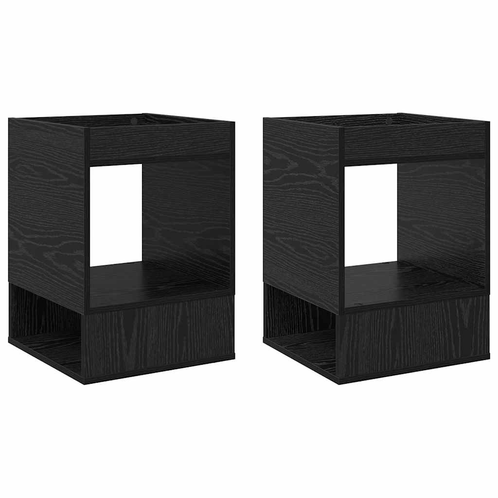 Thumbnail - vidaXL Beistelltisch 2 pcs Schwarz Eichen-Optik 40 x 40 x 56 cm