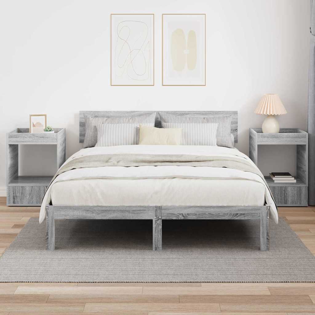 Stranska miza 2 pcs Siva Sonoma 40 x 40 x 56 cm Konstruiran les - slika 4