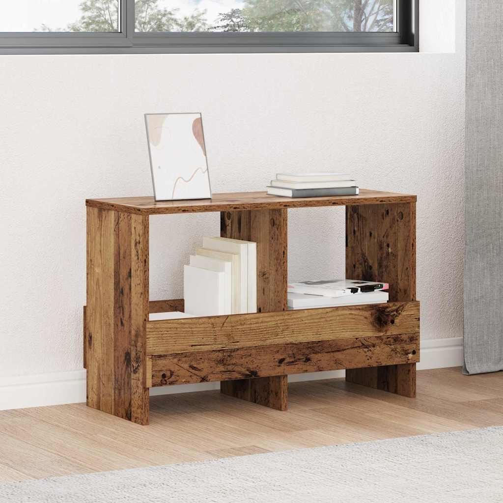 vidaXL Raft pentru reviste Lemn vechi 68,5 x 30 x 45 cm