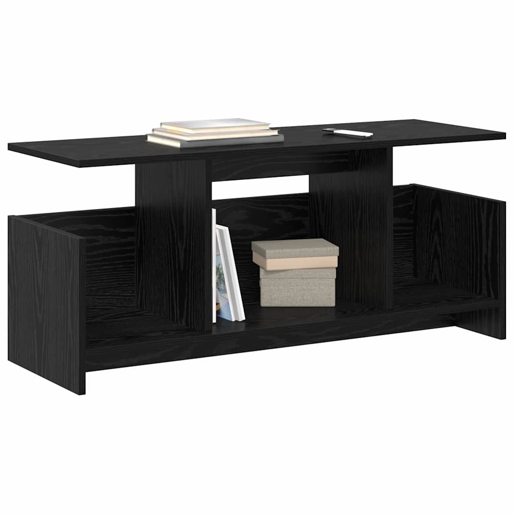 vidaXL TV-standaard Zwart Eiken 102 x 35 x 45 cm Bewerkt hout