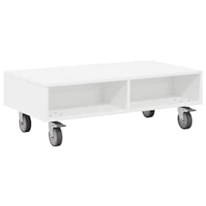 Stolek s koly Bílá 90 x 50 x 30 cm kompozitní dřevo - obrázek 2