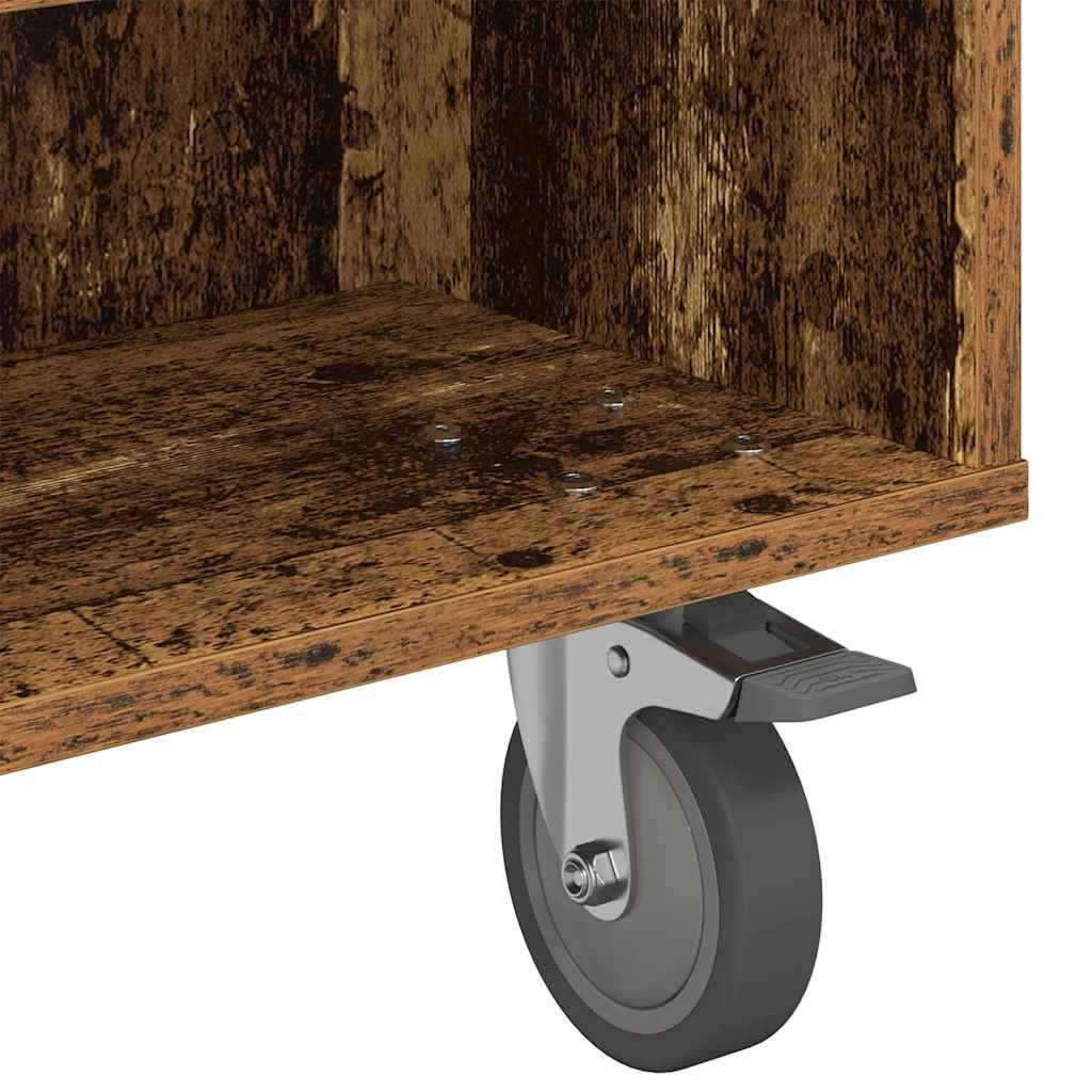 Странична маса с колела Старо дърво 90 x 50 x 30 cm - Image 8