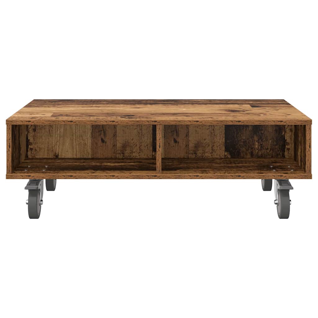 Странична маса с колела Старо дърво 90 x 50 x 30 cm - Image 5