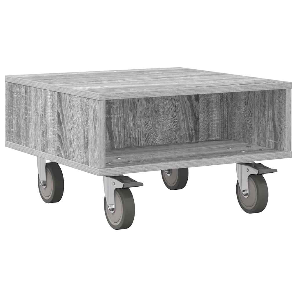 VidaXL Bijzettafel Met Wielen Grijs Sonoma 50, 5 X 50 X 30 Cm