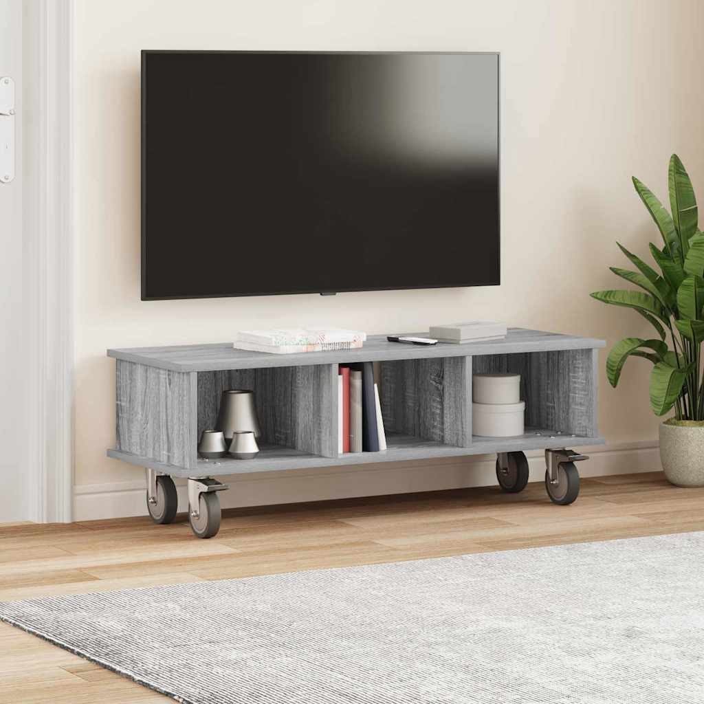 TV stojalo Siva Sonoma 100 x 35 x 35 cm Konstruiran les - slika 4