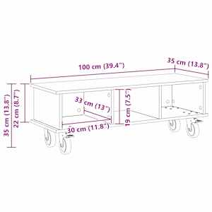 Televizní stojan 100 x 35 x 35 cm Artisanový dub - obrázek 12