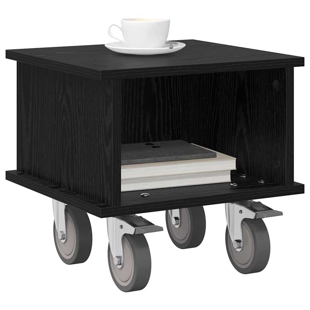 vidaXL TV-standaard Zwart Eiken 37 x 35 x 35 cm Bewerkt hout