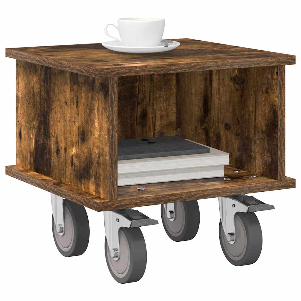 vidaXL TV-standaard Gerookt eiken 37 x 35 x 35 cm Bewerkt hout