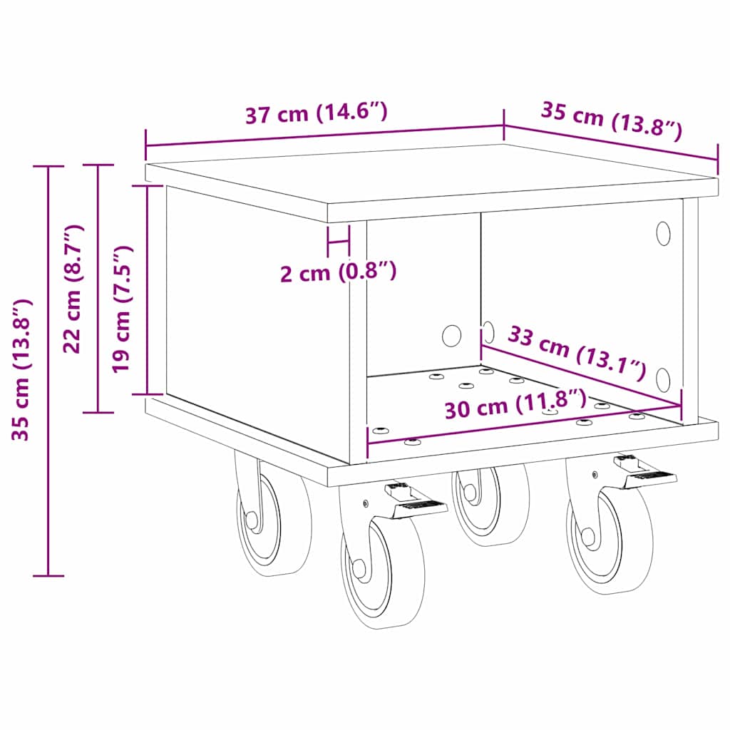Telerialus Suitsetatud tamm 37 x 35 x 35 cm Tehispuit 11 Kõik vajalik sinu aeda ja koju! Telerialus Suitsetatud tamm 37 x 35 x 35 cm Tehispuit - Image 11